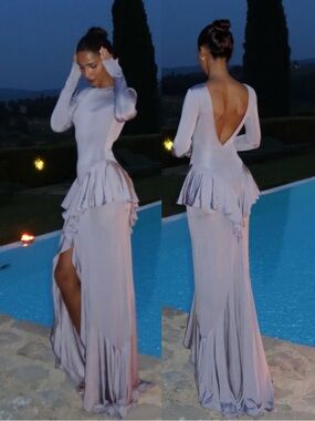 HELSA Amala Long Sleeve Maxi Dress Lavender Purple NEW with tag